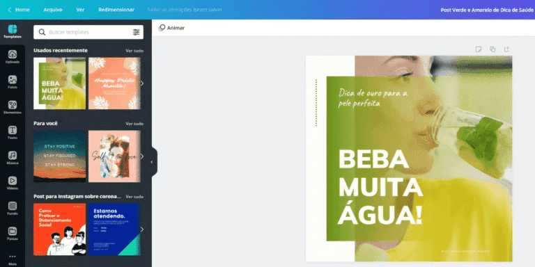 a user dragging elements in Canva to create an Instagram post with AI-generated visuals