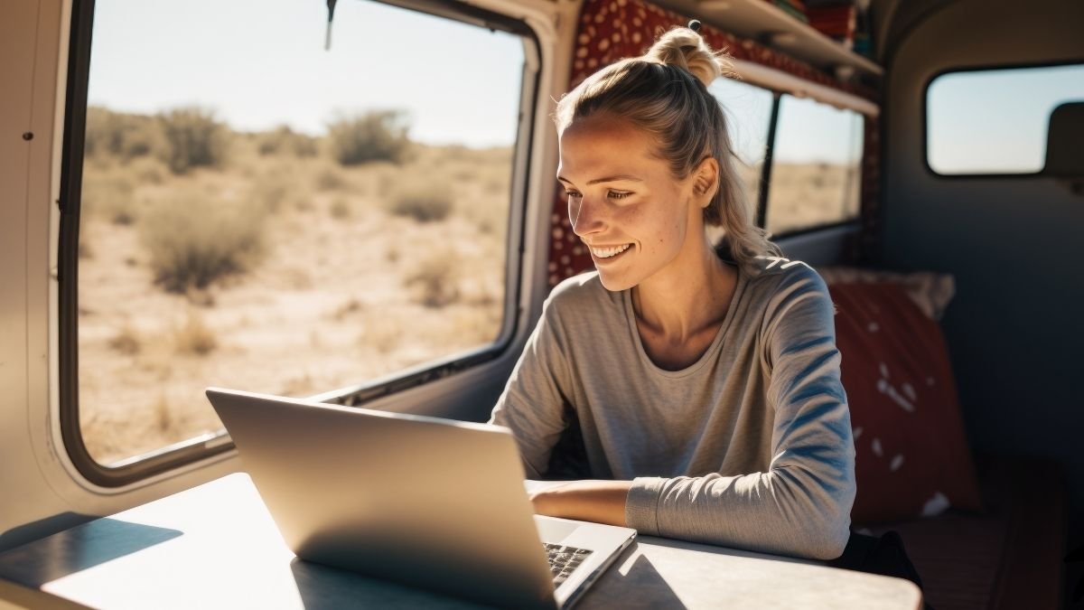 Pessoa focada em seu laptop, seguindo o passo a passo de como criar um blog de sucesso para transformar sua paixão em um negócio.
