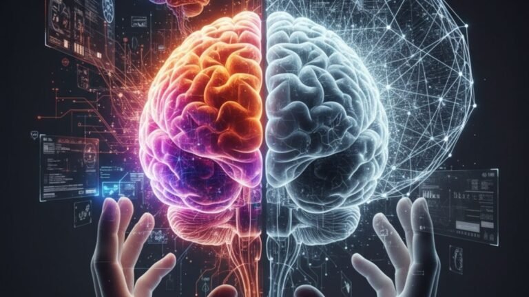 Ilustração mostrando como usar a IA como uma ferramenta para aprimorar o pensamento crítico e a análise, a estratégia correta para se tornar um especialista.