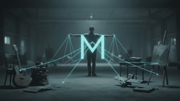 Pessoa conectando ideias em seu cemitério de hobbies, usando o Sistema M para transformar a curiosidade em um superpoder.